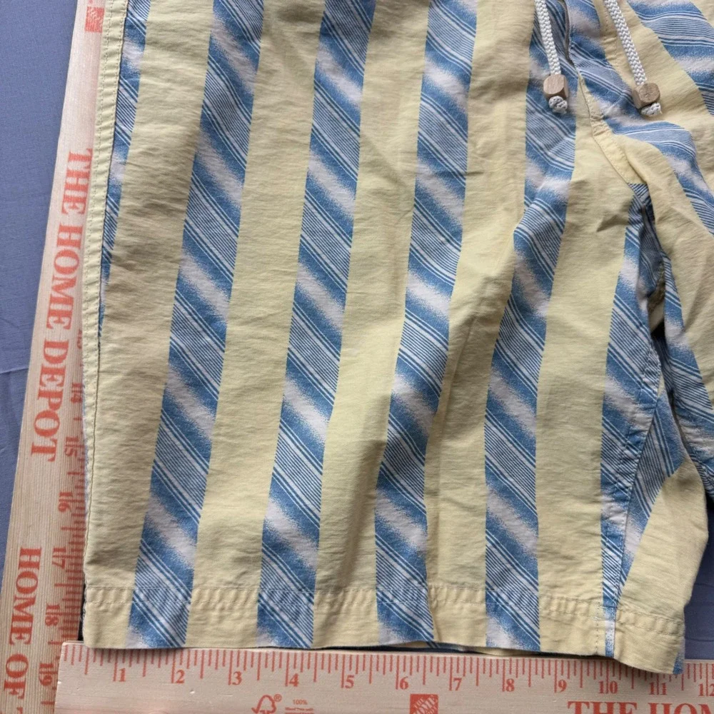 Two Flowers Mens Striped Board Shorts Yellow Blue Made in Italy Size 48 IT 33 US